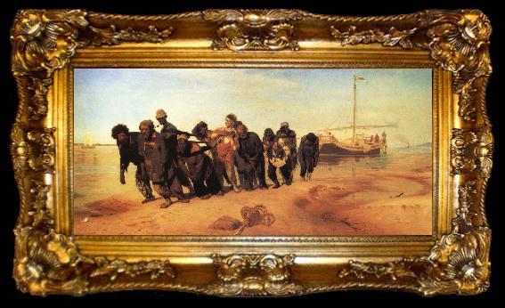 framed  Ilya Repin Boat tracker, ta009-2